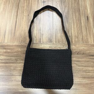 THE SAK Handbag Black Crochet Hobo Bag Purse Shoulder Bag Crossbody